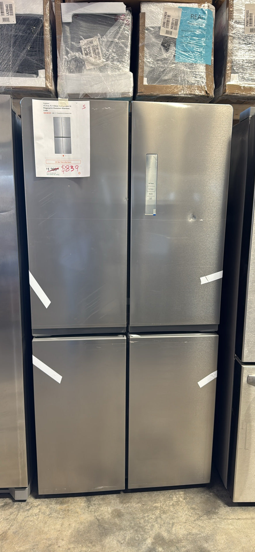 Frigidaire 17.4 cu. ft. 4-Door Refrigerator – Fingerprint-Resistant Stainless Steel