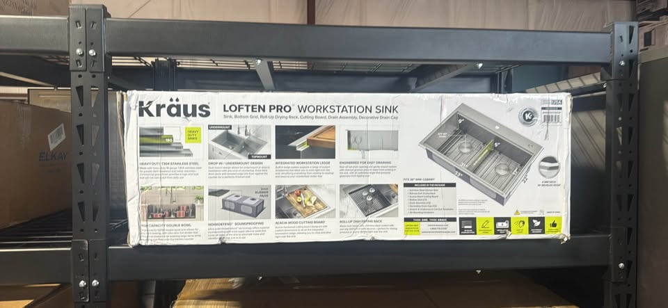 Kraus Lofton Pro Workstation Kitchen Sink – 33” x 22” Stainless Steel  Premium Workstation | Modern Kitchen Upgrade
