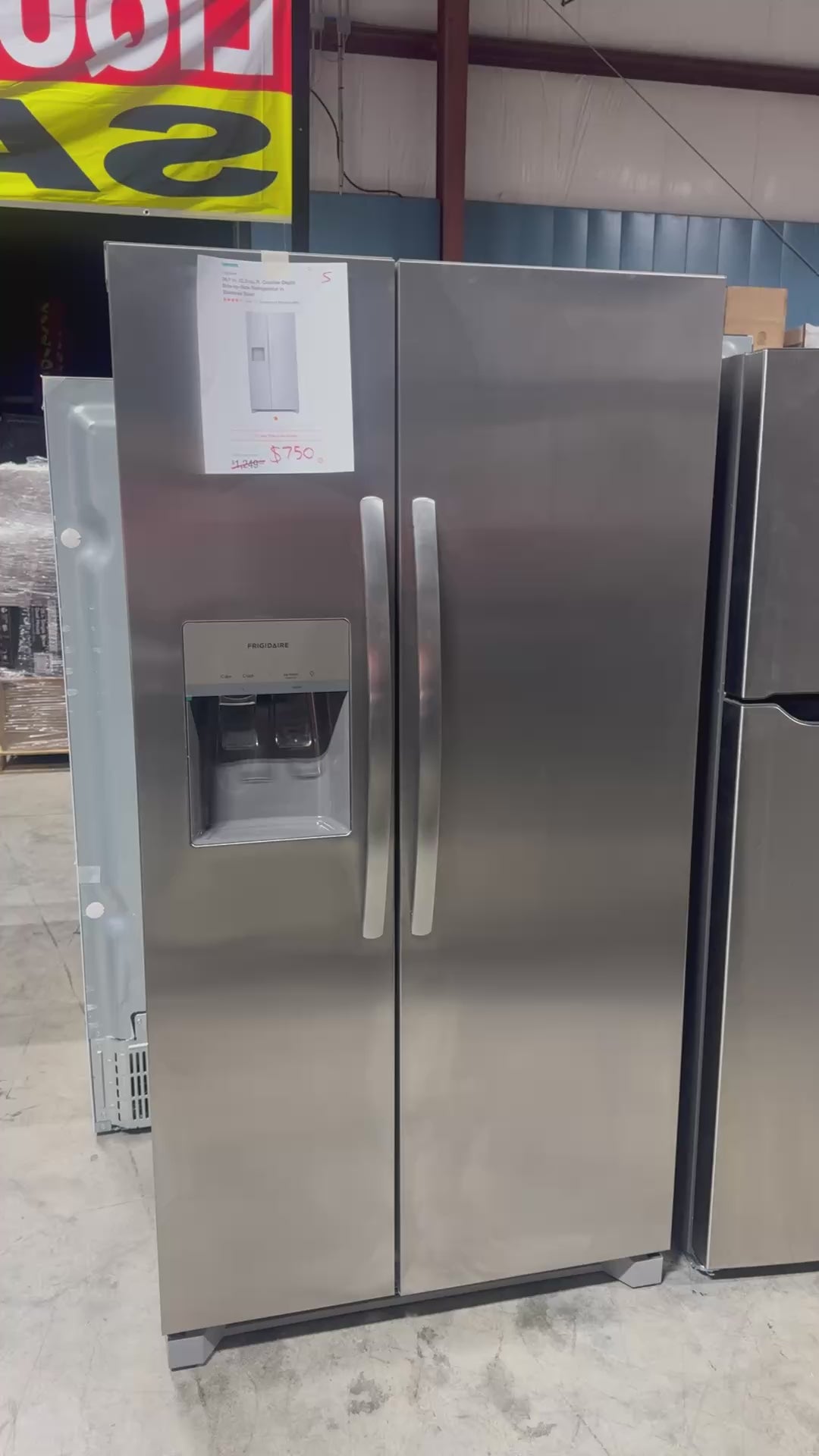 Frigidaire 36.1 in. 22.3 cu. ft. Counter Depth Side-by-Side Refrigerator – Stainless Steel