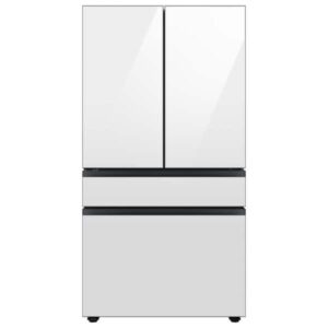 Bespoke 36 in. 29 cu. ft. Standard Depth 4-Door French Door Smart Refrigerator in White Glass