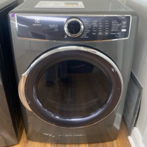 8 cu. ft. vented Front Load Stackable Electric Dryer in Titanium with LuxCare Dry and Perfect Steam